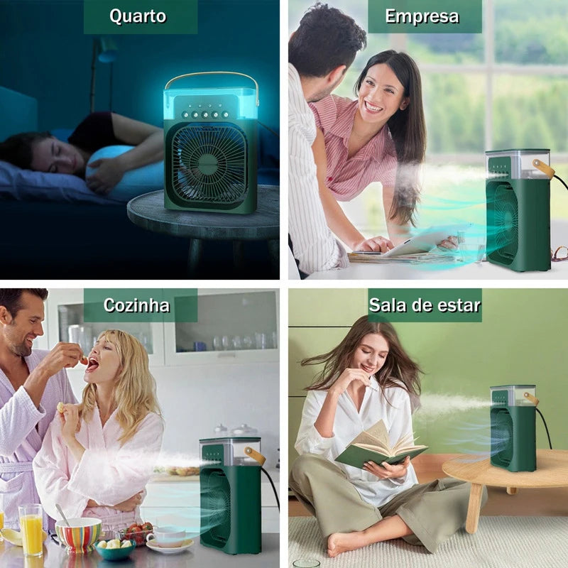 Mini ventilador refrigerador de ar com cinco furos Pequeno ar condicionado, umidificador portátil Pequeno ventilador de refrigeração Refrigeração