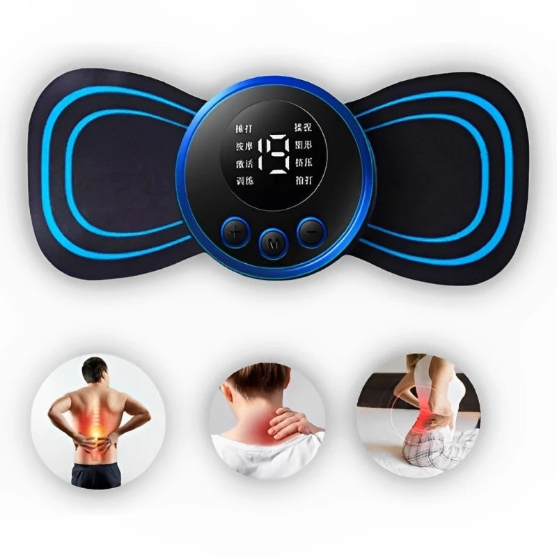 Mini massageador elétrico portátil de estimulação de pescoço para alívio da dor muscular cervical