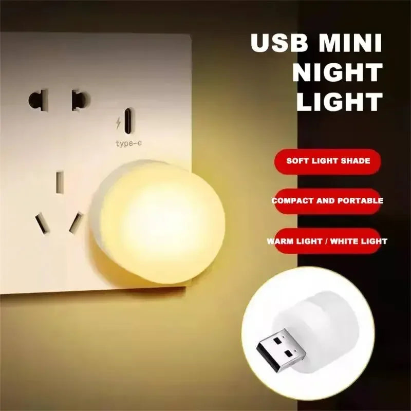 Xiaomi youpin mini luzes usb plug lâmpada proteção para os olhos led night light presente pequena lâmpada redonda decoração do quarto de natal casa.