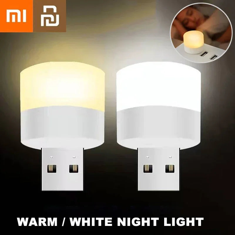 Xiaomi youpin mini luzes usb plug lâmpada proteção para os olhos led night light presente pequena lâmpada redonda decoração do quarto de natal casa.