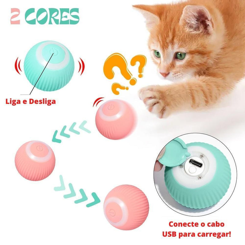 Bolinha elétrica automática que se move sozinha, interativa, para Gatos e Cachorros Pequenos