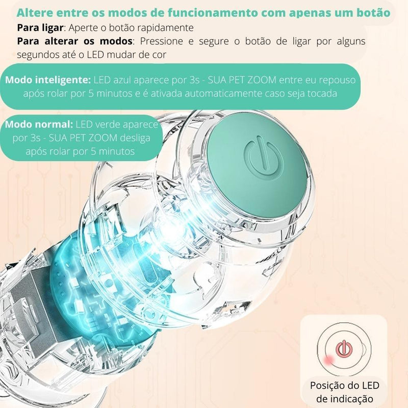 Bolinha elétrica automática que se move sozinha, interativa, para Gatos e Cachorros Pequenos